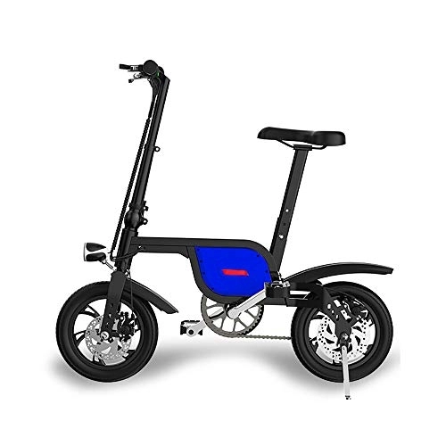 Electric Bike : LK-HOME Compact Electric Bike, Foldable 12 Inch E-Bike with 6.0Ah Lithium Battery, City Bicycle with Max Speed 25 Km / H, Disc Brake for Front And Rear Wheels, Blue
