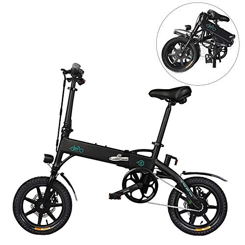 Electric Bike : LK-HOME Foldable Electric Bike, Compact 14-Inch E-Bike with 10.4 Ah Lithium Battery, City Bicycle with Max Speed 25 Km / H, with 3 Riding Modes