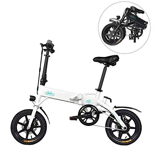 Electric Bike : LK-HOME Foldable Electric Bike, Lightweight 14-Inch E-Bike with 10.4 Ah Lithium Battery, City Bicycle with Max Speed 25 Km / H, with 3 Riding Modes