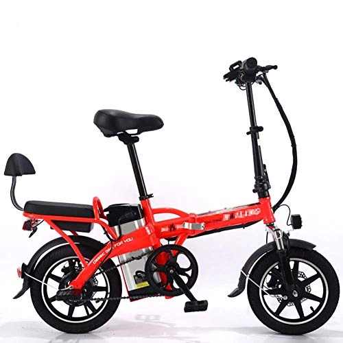 Electric Bike : LKLKLK New Folding Electric Bike 350W Electric Moped Electric Scooter with Removable Large Capacity 48V8A Lithium Battery