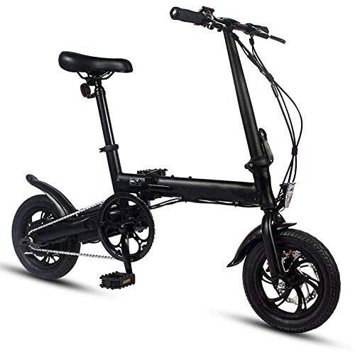 Electric Bike : LKLKLKLK Electric Bicycle Mini Folding Electric Bike 12" 36V 5.2AH Three Work Modes Black