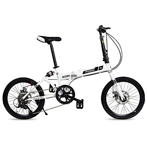 Electric Bike : LLF 20 Inch Folding Electric Bikes, Folding Bikes Shimano 7 Speeds for Women Men Adults Cycling, Outdoor, Work (Color : White, Size : 20in)
