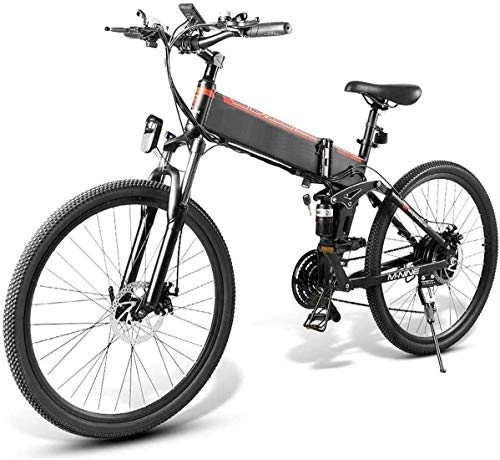 Electric Bike : LLKK Folding E-Bike, Electric Bicycle 26-Inch 48V 10.4Ah 350W, Folding Electric Mountain Bike 21 Speed