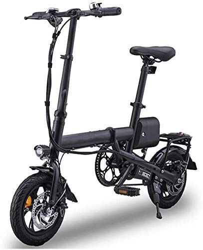 Electric Bike : LLLKKK Electric Bike for Adults with 12" Shock-absorbing Tires Max Speed 25 km / h 35KM Long-Range Portable Folding Electric Bicycle for City Commuting