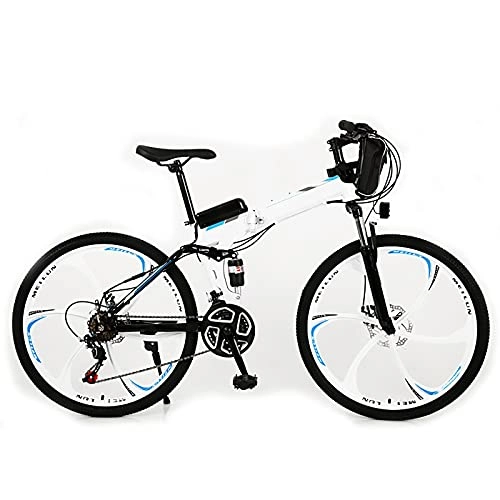 Electric Bike : LMBXAIP 26" Electric Bike, 350w Power-Assisted Bicycle, Folding / Light(30kg), 16ah Lithium Battery / Endurance: 80km, For Students To Take An Outing, A