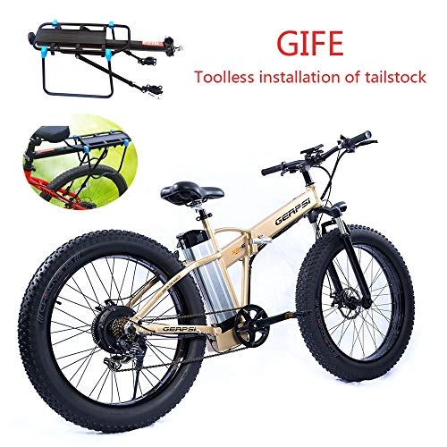 Electric Bike : LMJ-XC Electric Mountain Bike, 26 Inch Folding E-bike, Premium Full Suspension and 21 Speed Gear 36V waterproof Removable Lithium Battery