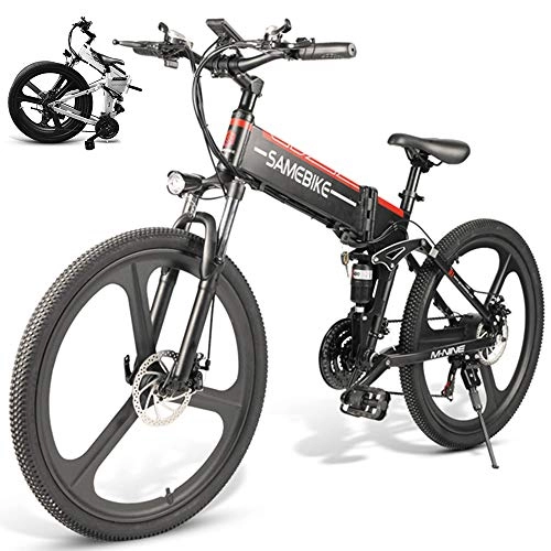 Electric Bike : LOKE Electric Bike 26" Electric Folding Bike Folding Ebike With Lithium-Ion Battery, Black