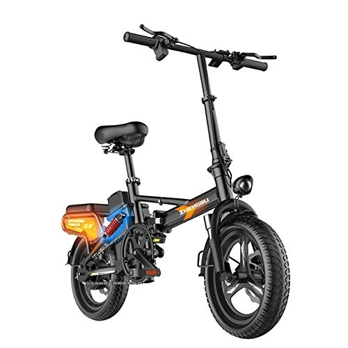 Electric Bike : LOMJK Adult Electric Bicycle, Magnesium Alloy Cycling Bicycle All Terrain, 14" 48V Lithium Battery Removable Lithium Ion Battery Mountain Bike, Sustainable Life 400KM (Size : 200KM)