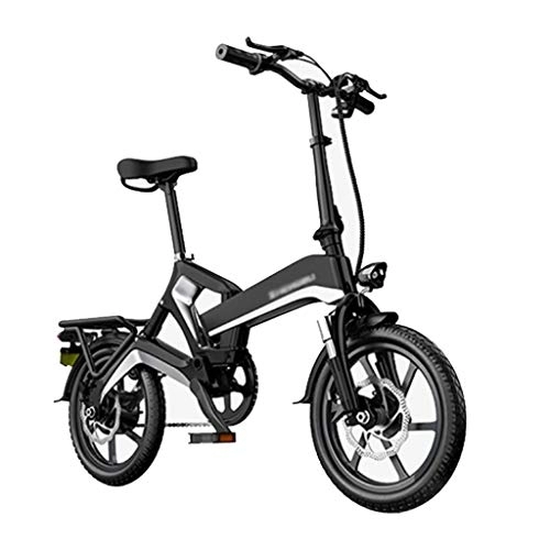 Electric Bike : LOMJK Adult Folding Electric Bicycle, City Commuter Folding Electric Bicycle, Variable Speed Electric Bicycle With LCD Display, 400W / 48v Rechargeable Lithium Battery (Color : Black)