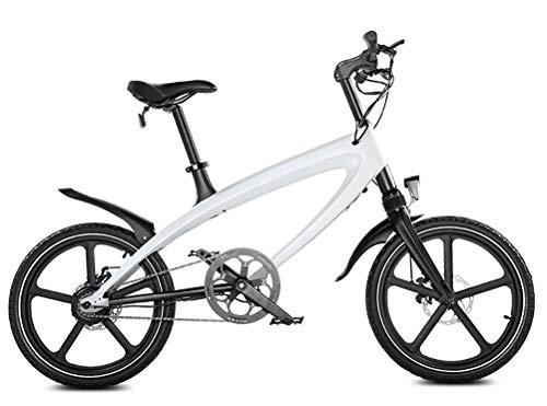 Electric Bike : LOO LA 20 Inch Electric Bike, Electric Bikes For Adults With Built-In 5.8ah Battery Electric Bicycle With Mechanical disc brake For Sports Outdoor Cycling Work Out And Commuting, White