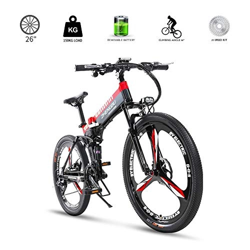 Electric Bike : LOO LA Electric Bicycles for Foldable Aluminum alloy frame, Removable lithium battery 240w 48v 10ah 3 riding modes and Double hydraulic disc brake Climbing angle 30