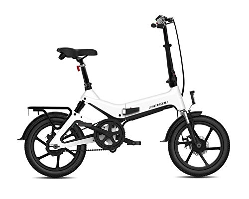 Electric Bike : LOO LA Electric Bike, Folding Electric Bike for Adults 250W with LCD Screen 16 inch Tire Lightweight Suitable Cruise control function, White