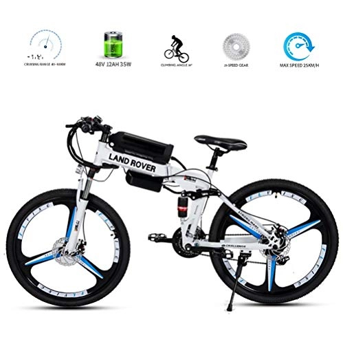 Electric Bike : LOO LA Electric Bike Mountain And shock-absorbing fork, 26 inch Electric Assisted Bicycle with 250w 48v 12sh Lithium Battery, 21 Speed Shifter Accelerator