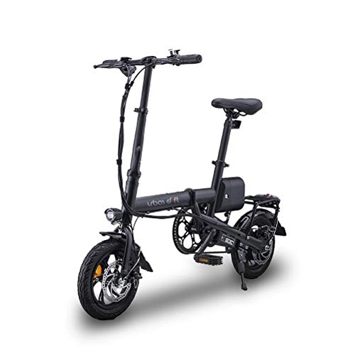 Electric Bike : LOO LA Folding Electric Bike - Portable Easy to Store in Caravan, Motor Home, Boat. Short Charge Lithium-Ion Battery and Silent Motor eBike Front and rear disc brakes Maximum speed 25km / h