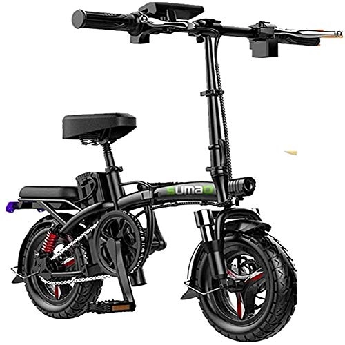 Electric Bike : LOPP 300kmEbike e-bike Fast e-bikes for adults Folding electric bike for adults, 14 'electric bike / commuting Ebike distance 30-180 km, 48V battery, 3-speed gearbox