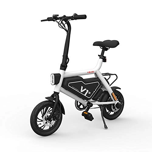 Electric Bike : LOVE-HOME 12 Inches Folding Electric Bikes, Foldable Portable Intelligent Lightweight Power E-Bikes Bicycles Motorcycle 3 Modes, White