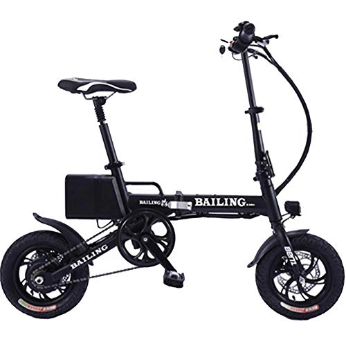 Electric Bike : LOVE-HOME Folding Electric Bikes with Removable 8Ah Lithium Battery, Aluminum / Carbon Steel Foldable E-Bike Electric Bicycle with 36V / 250W Motor, Black, 20km+6A