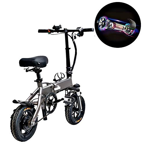 Electric Bike : LOVOE Adults Unisex Electric Bike, Smart Meter Powerful Foldable Bicycle Quadruple Shock Absorption Hidden Battery Easy To Store Electric Bicycle Adults E-Bike