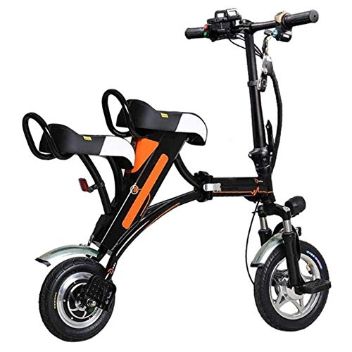 Electric Bike : LPsweet Folding Electric Bike, 12 Inch Aluminum Alloy Frame Light Folding City Bicycle Convenient And Fast Commuting Easy Folding And Carry Design, Black