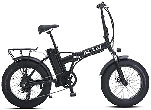 Electric Bike : lqgpsx Mountain Snow Electric Bicycle Electric Bicycle Road Bike 20-inch Tires Fat-Speed Mechanical disc Brake System 7 (Black)