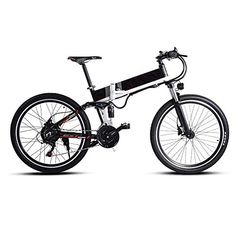 Electric Bike : LQH Electric bicycles, 48V 500W mountain bike 21 speed 26 inches, with removable new energy lithium battery (Color : 500WBlack) (Color : 500wblack)