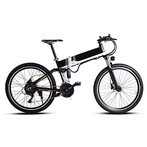 Electric Bike : LQH Folding electric bike electric bicycles for adults 26 inches, with the rear seat 48V 500W power lithium-ion batteries and the motor 21 speed