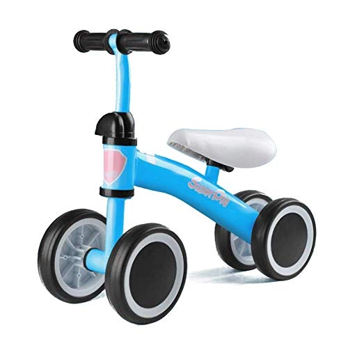 Electric Bike : LQUIDE 4 Wheels Balance Bike No-Pedal Carbon Steel Children Walk Learning Bicycle 160 Degree Turn