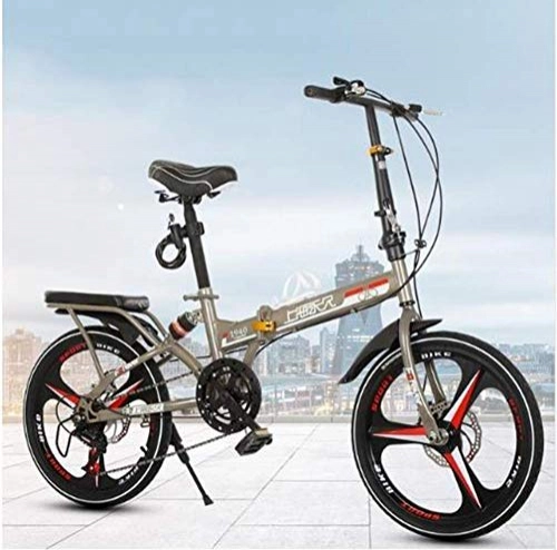 Electric Bike : LQUIDE Fold Bicycle 20 Inch Male Women's Style Exceed Light Shock Absorption Step By Step Variable Speed Bicycle, 3 knives Whole Wheel