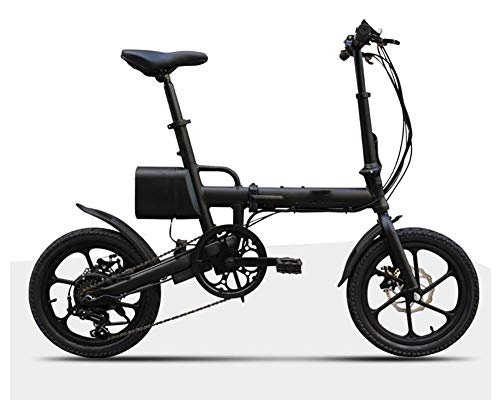 Electric Bike : LQUIDE Folding electric bicycle variable speed lithium battery 16 inch 40-60KM 19.5 KG, 3 models change LCD power speed display