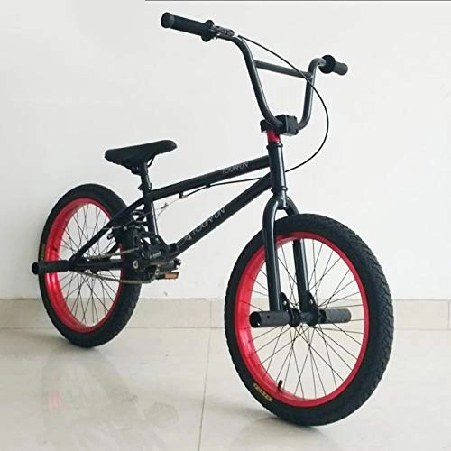 Electric Bike : LQUIDE Mountain Bike Trials Extreme Sport Disc Brakes 20 Inches Outdoor Sport Black Frame Red Rims