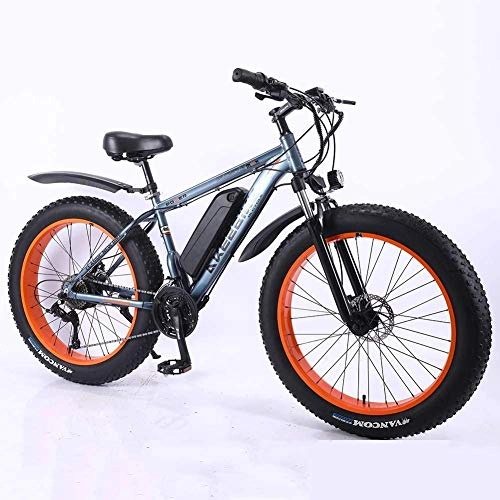 Electric Bike : LRXG 26" Hybrid Bikes, Electric Mountain Bike Bicycle Power Assist, 36V 350W Removable Lithium-Ion Battery, Aluminum Alloy Snow Bicycles Mountain E Bike For Men''s(Color:Grey, Size:13AH)