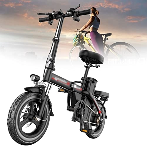 Electric Bike : Luckyzl Heavy Duty Electric Mountain Bicycle, Electric Mountain Bike for Adult, Electric Mountain Bicycle with Rear Carrier Rack, with 350w Powerful Motor, Rechargeable Removable Lithium Battery