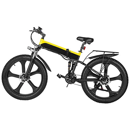 Electric Bike : LUNANA Electric Bikes for Adults Mountain Bike, 1000W Folded Electric Bicycle Electronic Mountain Electrical Bicycles