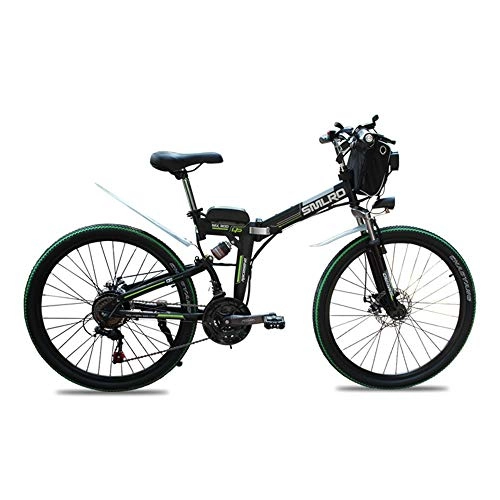 Electric Bike : LUNANA Electric Bikes for Adults Mountain Bike, 26 inch electric bicycle 48V350W electric bicycle 21 speed folding bike
