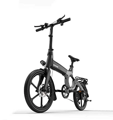 Electric Bike : LUO Bike, Adult Mountain Electric Bike, 250W 48V Lithium Battery, Magnesium Alloy 6 Speed Electric Bicycle 20 inch Wheels, B, A