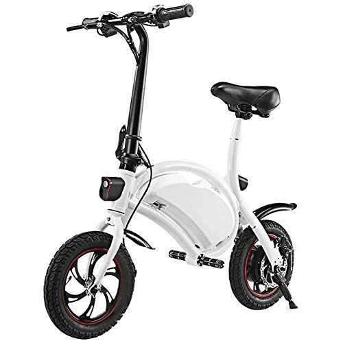 Electric Bike : LUO Electric Bike Folding Portable Bicycle Electric Adult Bicycle Mini Aluminum Alloy Smart Moped Bicycle，It Supports Bluetooth 11.8-Inch Electric Bicycle and Can Last 40 Miles, White