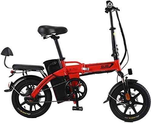 Electric Bike : Luxury Electric bikes, 14-Inch Folding Electric Bicycle 48V240w20ah Pure Electric Endurance 70Km To 80Km Aluminum Alloy Shock-Absorbing Tubeless Tires for Takeaway
