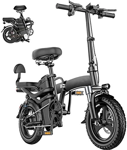 Electric Bike : Luxury Electric bikes, 14 Inch Folding Electric Bike Portable Electric Bikes for Adults Teen Electric City Bike with 36V / 30AH Lithium Battery 250W Motor High-Carbon Steel Folding Frame