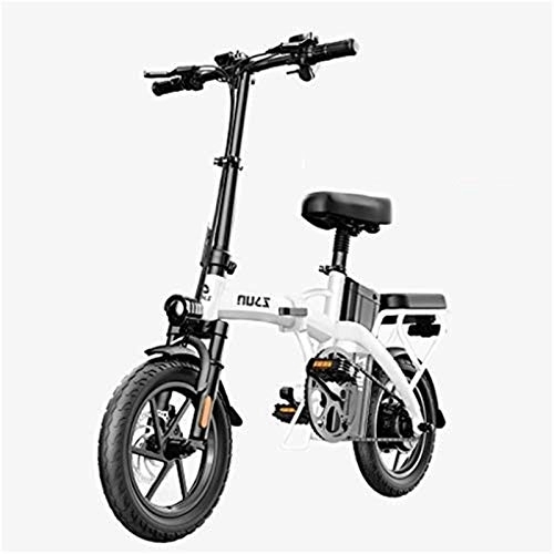 Electric Bike : Luxury Electric bikes, Adults Electric Bike, Urban Commuter Folding E-bike, Max Speed 25km / h, 14inch Super Lightweight, 48V 24Ah Removable Charging Lithium Battery, Unisex Bicycle