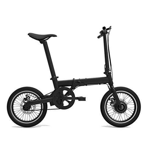 Electric Bike : Luyuan Electric Bicycle 16 Inch Folding Electric Bicycle Aluminum Alloy Adult Bicycle Lithium Battery Bicycle, Dynamic Life 60km (Color : WHITE, Size : 130 * 30 * 97CM)