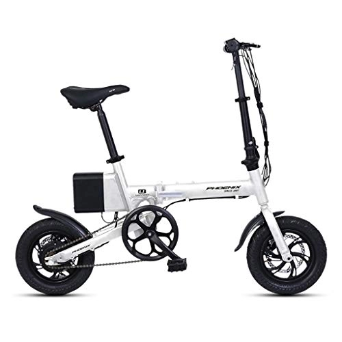 Electric Bike : Luyuan Folding Electric Bicycle 12 Inch Smart Battery Car Small Lithium Battery 15.6AH Bicycle, Pure Electric Battery Life 70-80km (Color : BLUE, Size : 126 * 55 * 92CM)