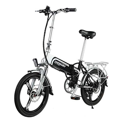 Electric Bike : Luyuan Folding Electric Bicycle Lithium Battery Moped Mini Adult Battery Car For Men And Women Small Electric Car, Battery Life 50-60km (Color : BLACK, Size : 122 * 36 * 96CM)