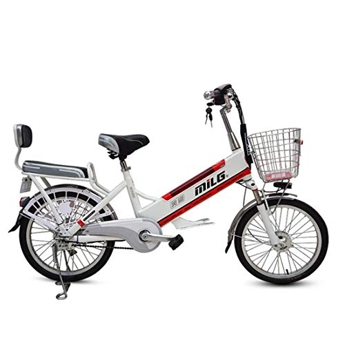 Electric Bike : Lvbeis Adults Electric Mountain Bike Portable Bicycle Speed Up To 20 KM / h EBike Pedal Assist With Throttle, red