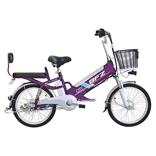 Electric Bike : Lvbeis Adults Electric Mountain Bike Portable Bicycle Speed Up To 25 KM / h EBike Pedal Assist With Throttle, purple