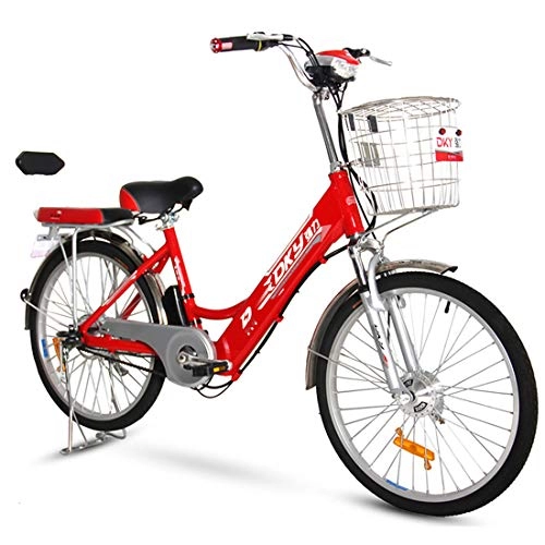 Electric Bike : Lvbeis Adults Electric Mountain Bike Portable Bicycle Speed Up To 25KM / h EBike Pedal Assist With Throttle, red