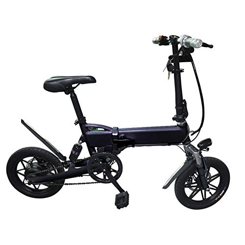 Electric Bike : Lvbeis Adults Folding Electric Bike Portable Bicycle Speed Up To 25 KM / h EBike Pedal Assist With Throttle 36v 350w Motor, black