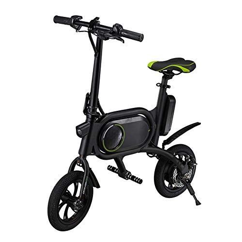 Electric Bike : Lvbeis Adults Folding Electric Bike Portable Bicycle Speed Up To 25 KM / h EBike Pedal Assist With Throttle 36v 350w Motor, green