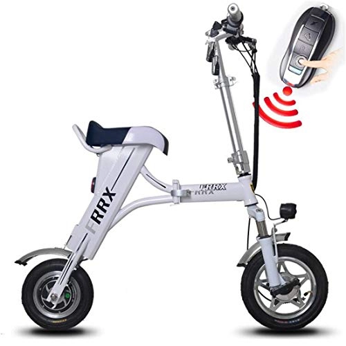 Electric Bike : Lvbeis Adults Folding Electric Mountain Bike Portable Bicycle Speed Up To 25 KM / h EBike Pedal Assist With Throttle, white