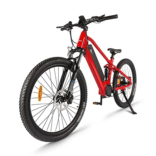 Electric Bike : LWL Electric Bikes for Adults Adults Electric Bike 750W 48V 26'' Tire Electric Bicycle, Electric Mountain Bike with Removable 17.5ah Battery, Professional 21 Speed Gears (Color : Red With Alarm Batt)