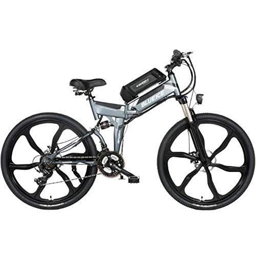 Electric Bike : LXLTLB Electric Mountain Bike 26 Inch Off-Road Folding E-bike with Removable 48V Lithium-Ion Battery Mountain Cycling Bicycle 24 Speed